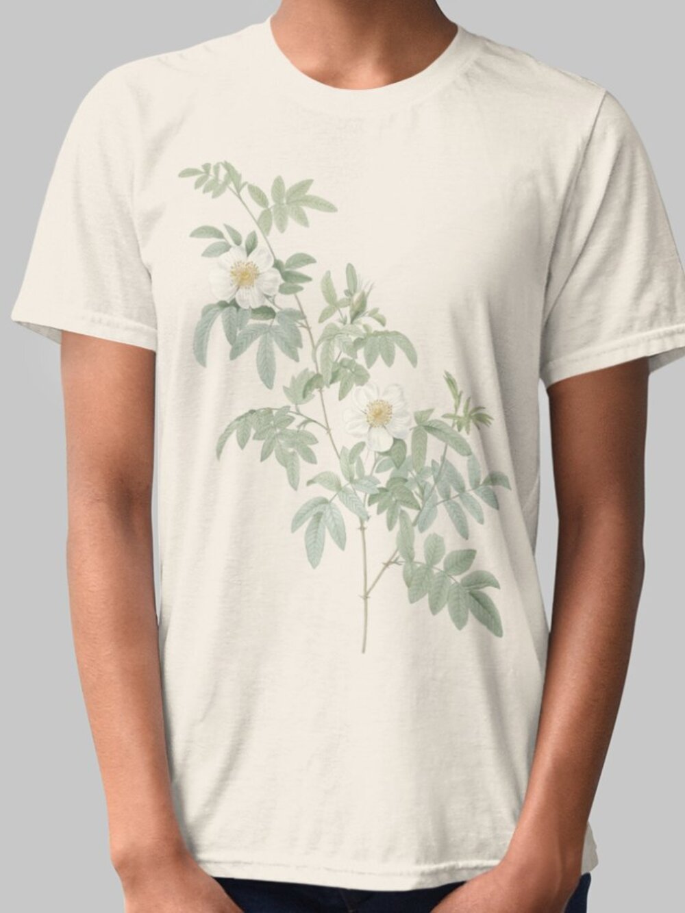 Rose Vintage Floral Print Short Sleeve Graphic Tee T-shirt S-XXL